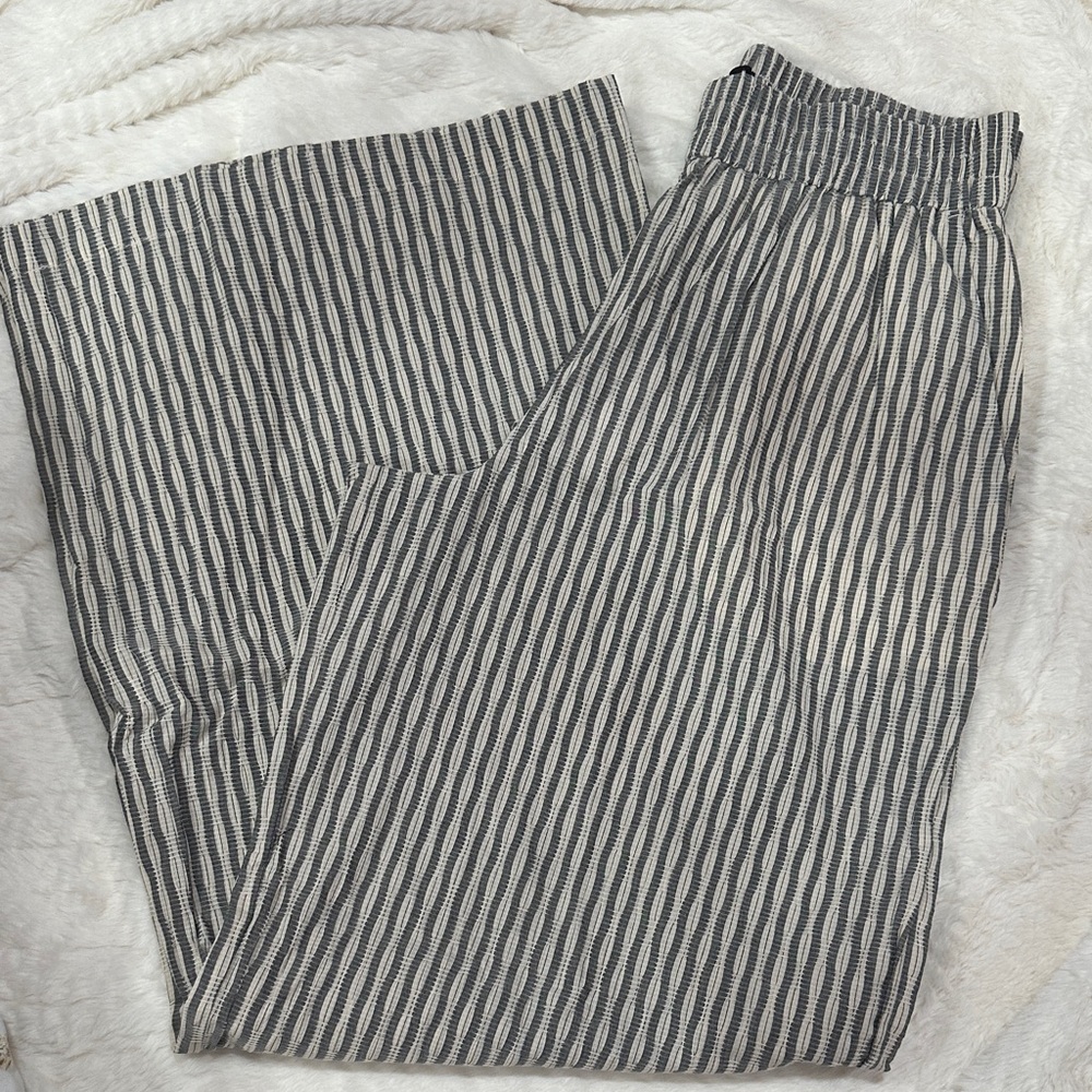Express Black and White Striped Chinos